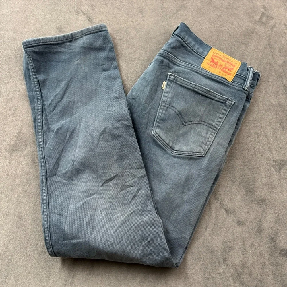 Levis 514 Straight Fit Jeans Faded Blue Gray Denim 36x34 Mens Pants